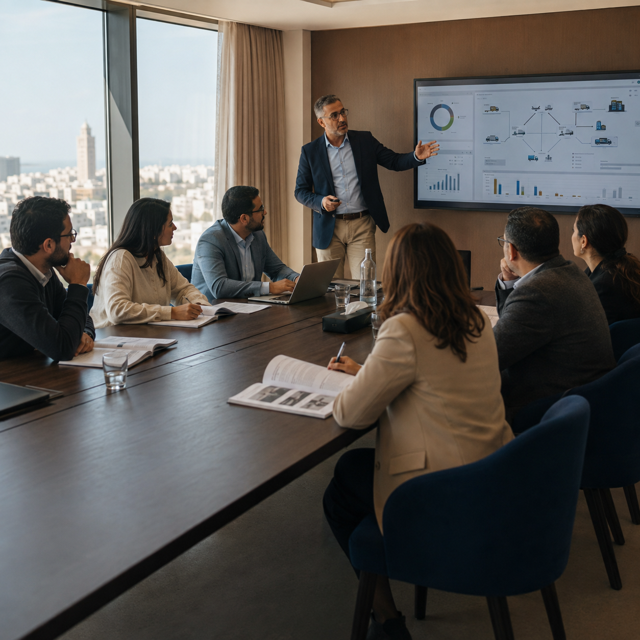 Illustration d’un atelier de cadrage supply chain autour d’un tableau de bord